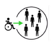 Icon of a Wheelchair with people around