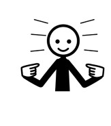 Icon of a person smiling pointing to themselves