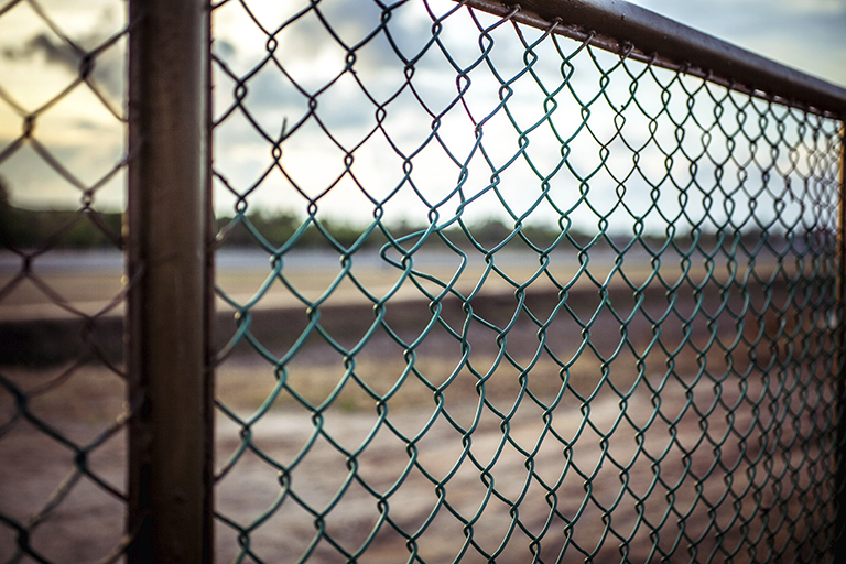 [IMAGE a chainlink fence in close up]