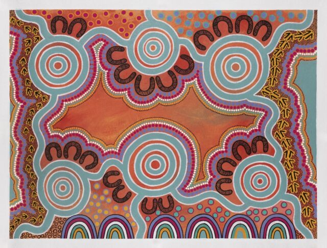 Redress artwork created by Aunty Julie Ruttley, a proud Gomeroi Woman for PWDA’s Redress project promotional items.