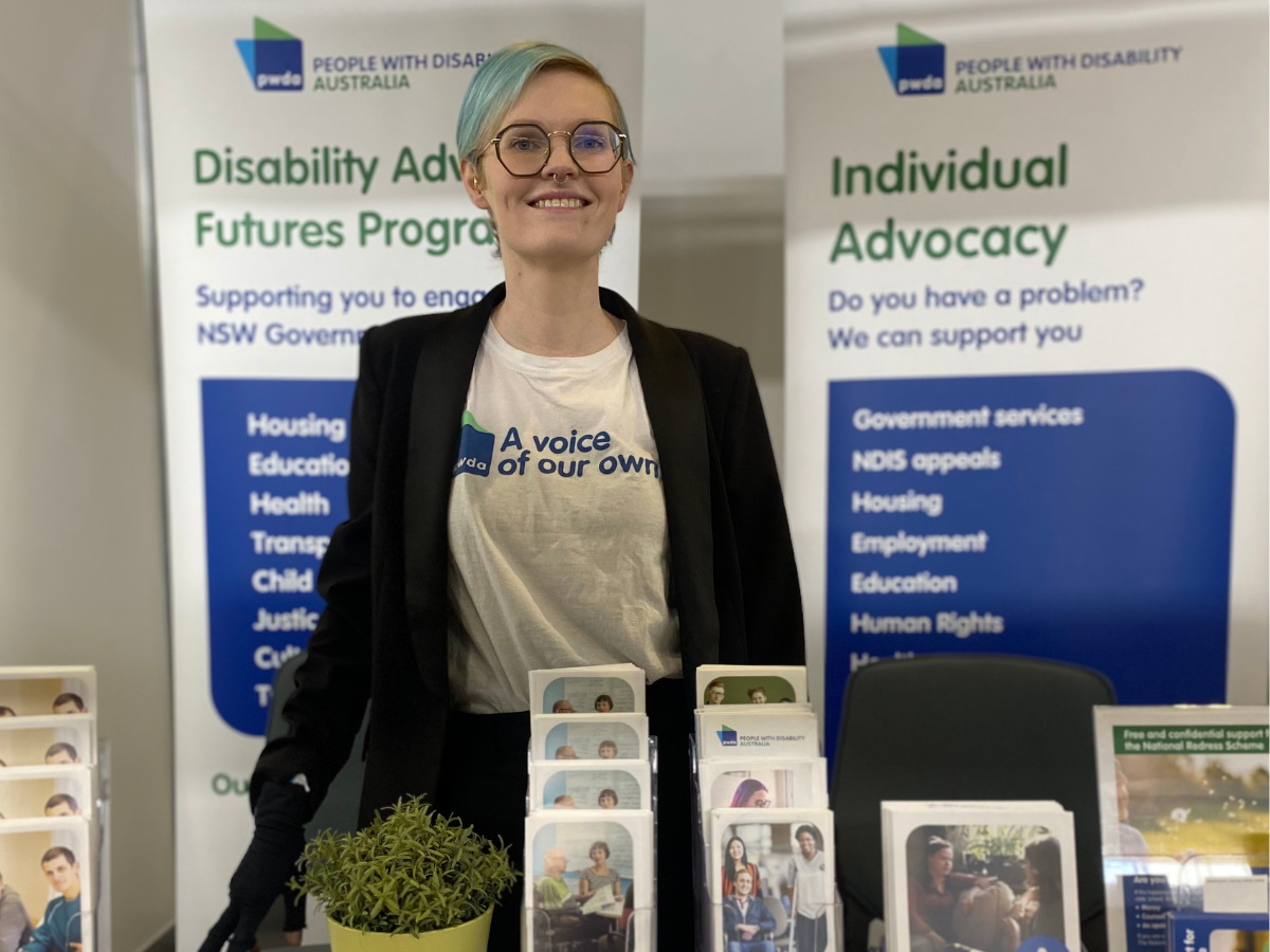 Tessa at the stall at Sydney Disability Expo