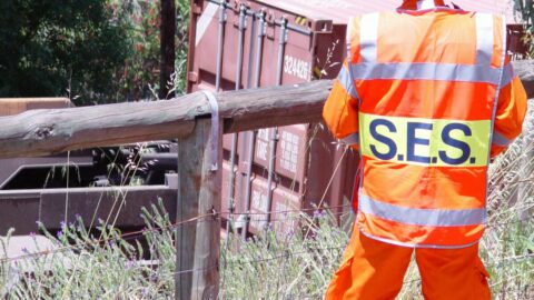 SES worker assessing an emergency situation