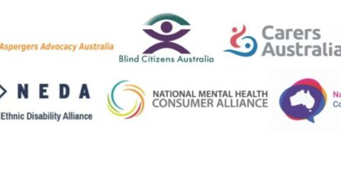 A collage of logos from national and state-based Disability Representative Organisations (DROs). These are peak bodies advocating for the rights of people with disability across Australia. Included in the image are People with Disability Australia (PWDA), National Ethnic Disability Alliance (NEDA), Inclusion Australia, Women With Disabilities Australia (WWDA), Blind Citizens Australia, Deaf Australia, and Carers Australia. These organisations represent different disability communities and work on policy, systemic advocacy, and national reforms.