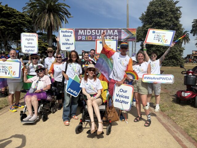 Group shot of PWDA members and Board at Midsumma 2025