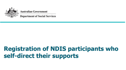 Report on Registration of NDIS participants who self-direct their supports