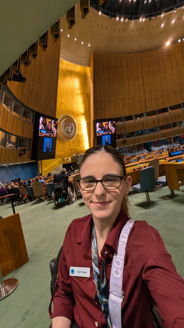 3Steph in GA - People with Disability Australia Steph Travers at the General Assembly