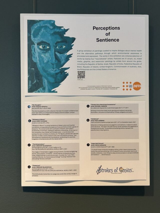9Neurodiverse Art_1 - People with Disability Australia Artwork in a frame with writing and image