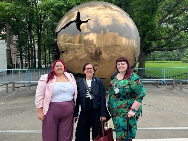 Featured Image size guide WordPress 46 - People with Disability Australia Tahlia=Rose Vanissum, Alex Bignell and Megan Spindler-Smith at the United Nations Head Quarters