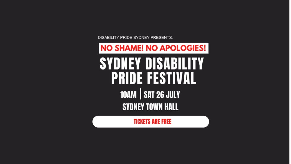 Sydney disability Pride festival banner