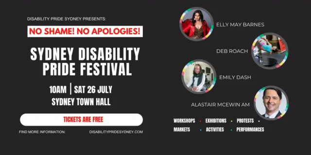 Sydney disability pride with speakers and more  