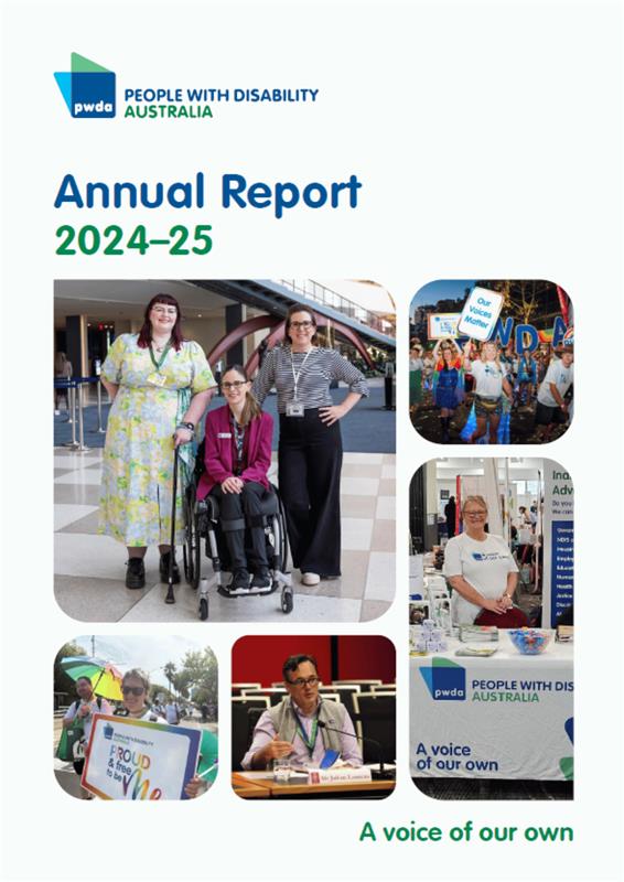 Annual Report FY22-23 Front cover - People with Disability Australia Annual Report FY22-23 front cover
