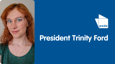 Close up photo of Trinity Ford, test reads 'President Trinity Ford'