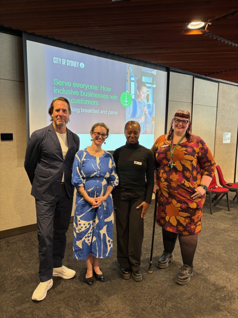 Councillor Adam Worling, City of Sydney Councillor Siobhan Tierney, Director, Includeability, Australian Human Rights Commission Megan Spindler Smith, Acting CEO, People With Disability Australia Mawuli Dokliu, Project Manager, Zero Barriers