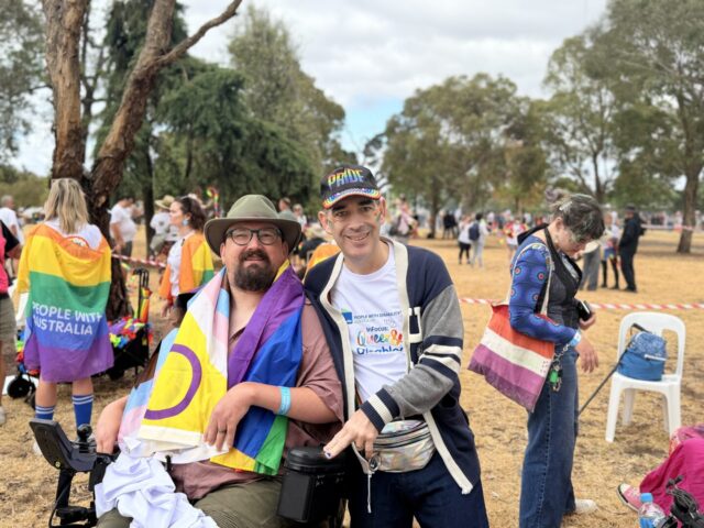 IMG_0462 - People with Disability Australia Jarrod Sandell-Hay and Jeramy Hope at Midsumma