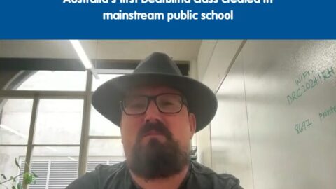 Jarrod Sandell-Hay speaking to ABC News