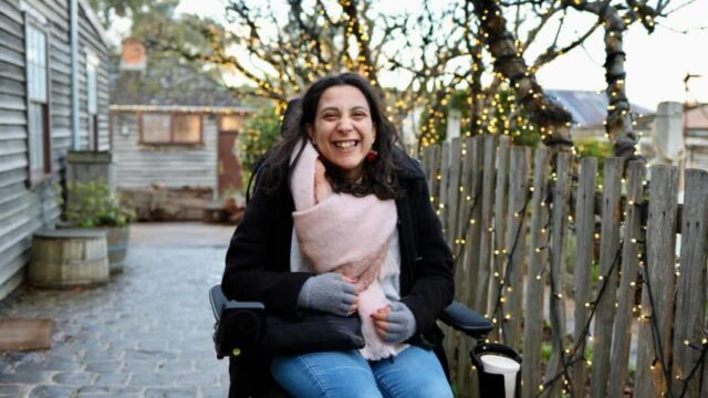 Laura P in her wheelchair