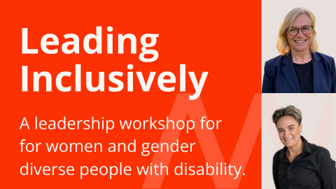 A promotional banner for Leading Inclusively workshop.