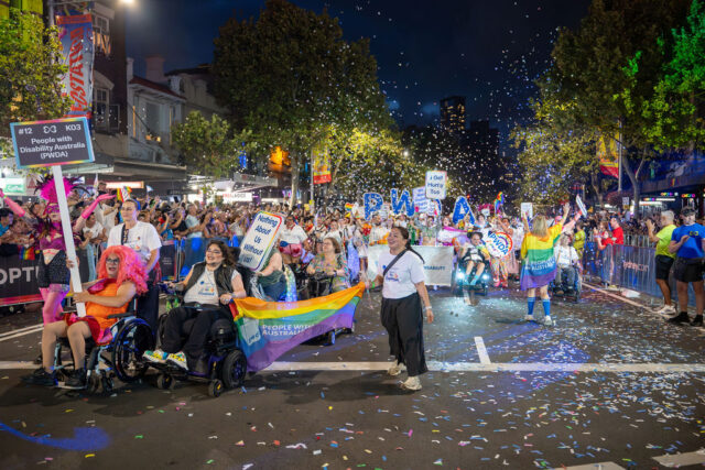 PWDA float at Taylor Square 2026 Mardi Gras